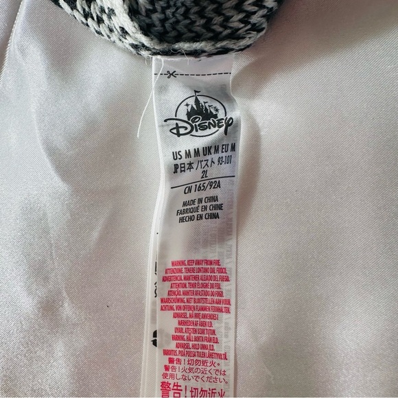 Disney Mickey Mouse Club Mouseketeers Cardigan SZ M Grayscale Black Sweater - Picture 11 of 11